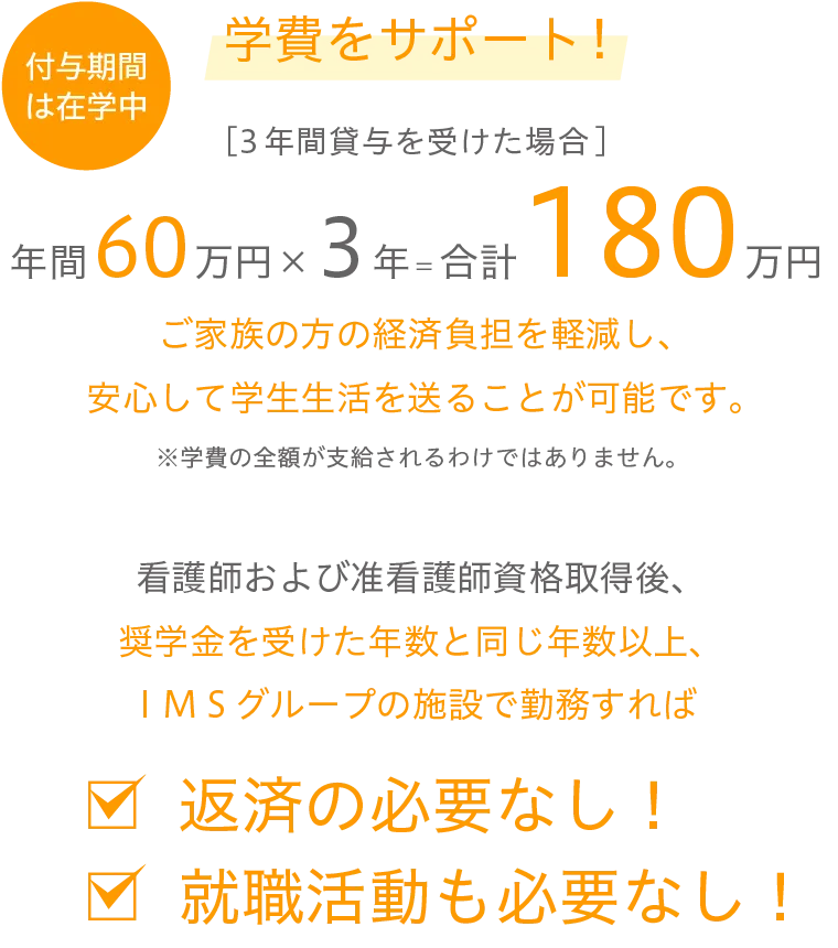 学費をサポート